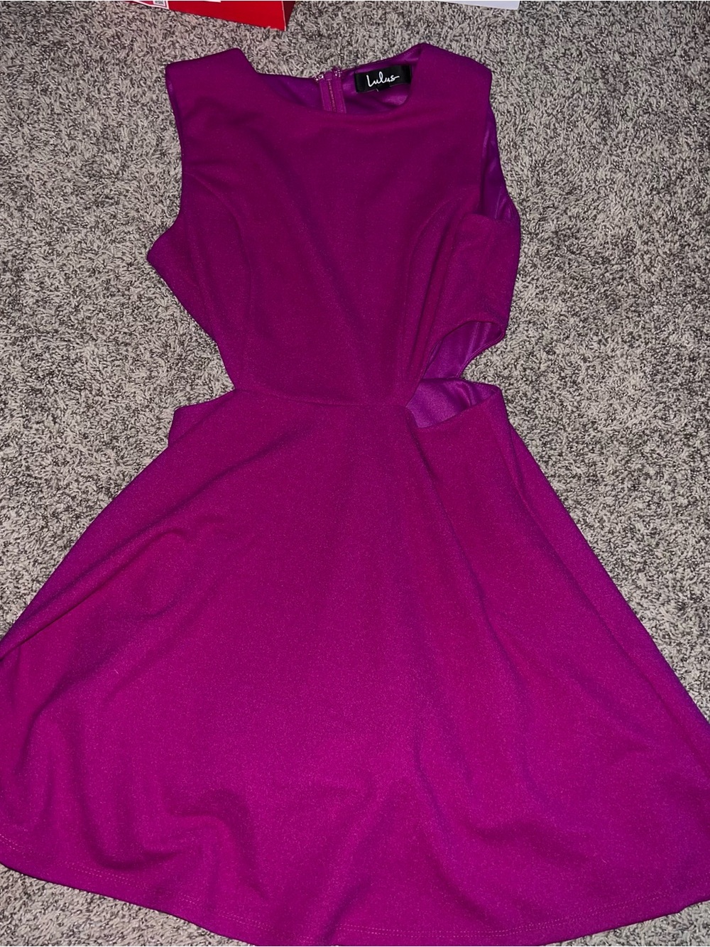 Lulu's Magenta Cutout Fit & Flare Mini Dress